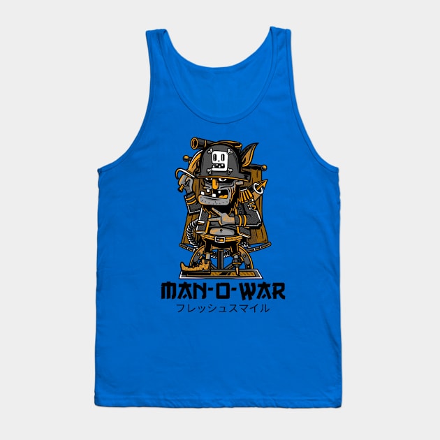 Man-O-War Pirate Funny Cartoon Characters Tank Top by BradleyHeal